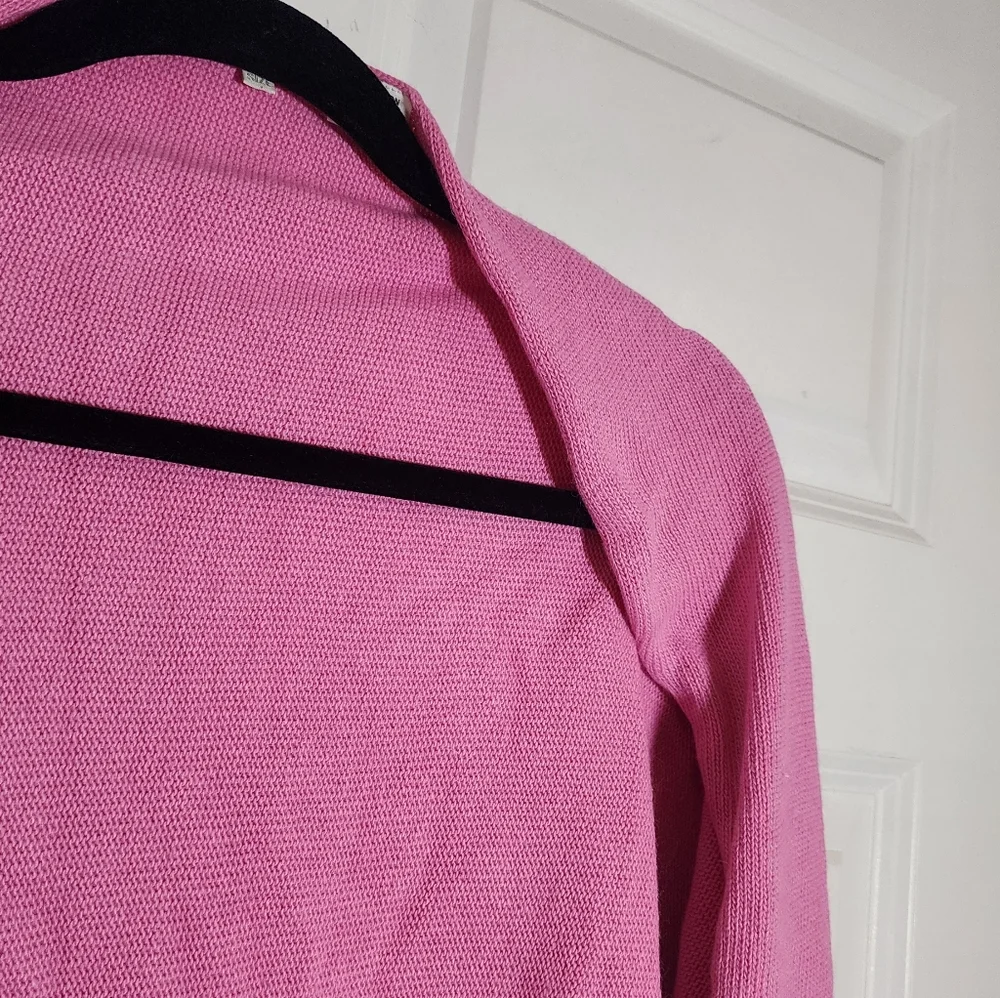 Laurie B. Pink Triangle Knit Shawl with Tassels One Size